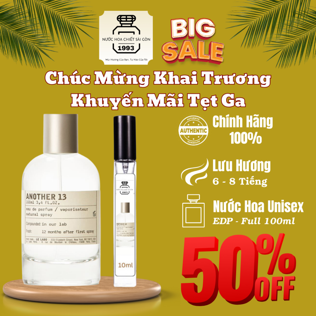 Nước Hoa Unisex Nam Nữ chiết 10ml Lelabo Another 13 Chính hãng thơm lâu Giá Rẻ  Nước Hoa Chiết Sài Gòn
