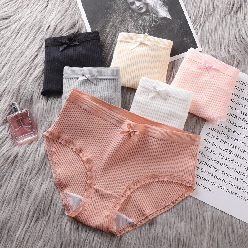 Quần Lót Nữ Gân Tăm Viền Ren - Quần Lót Cotton Kháng Khuẩn Q14