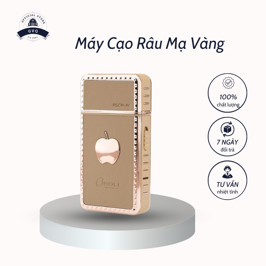 Máy Cạo Râu Hình Quả Táo Mạ Vàng Chạy Êm Dễ Sử Dụng Bảo Hành 6 Tháng