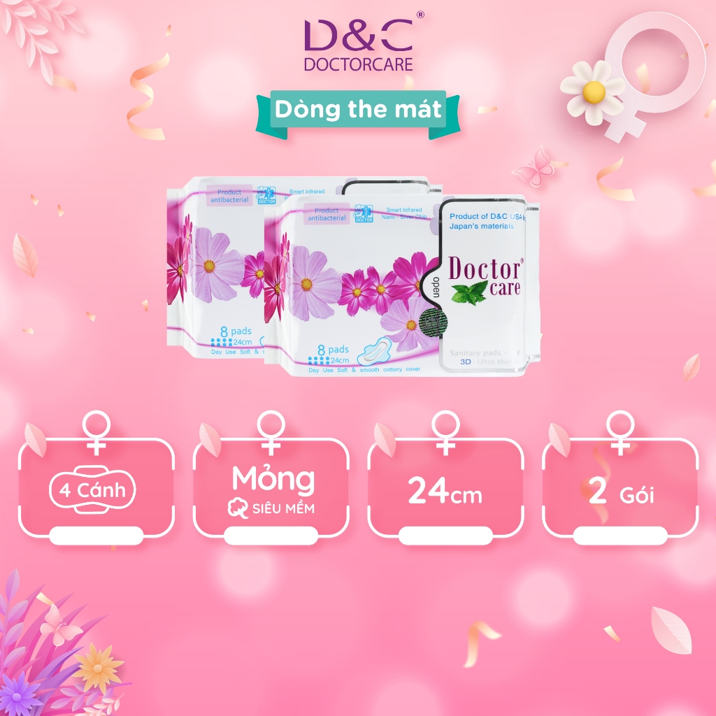 Băng vệ sinh thảo dược D&C Doctor Care ban ngày 24cm Combo 2 gói