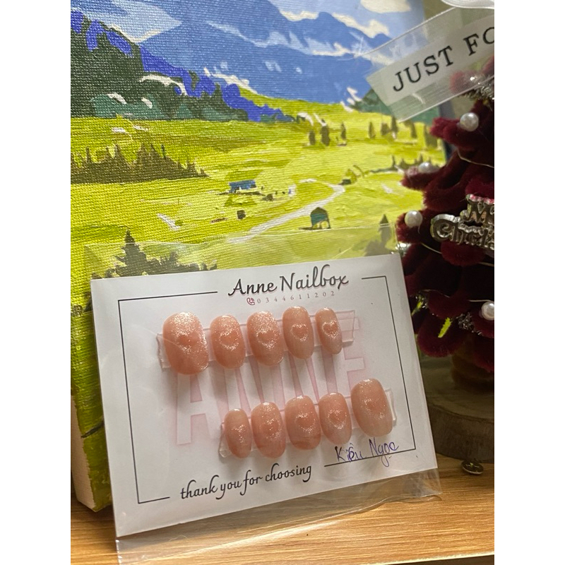 nailbox mắt mèo trái tim nền cam