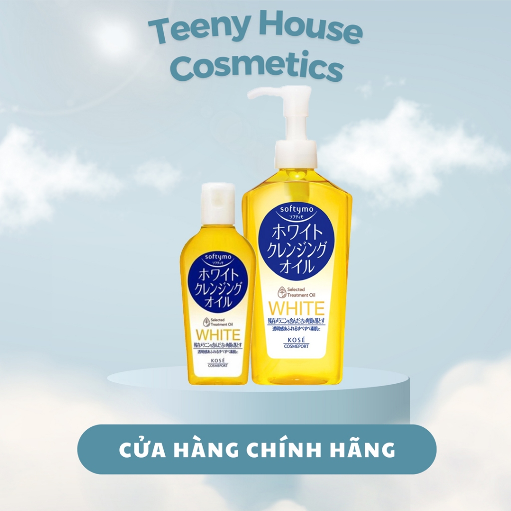 Dầu tẩy trang KOSE Softymo White Cleansing Oil  dưỡng sáng da mờ thâm Fullsize - Minisize