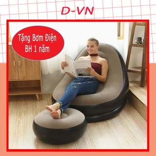 Ghế hơi tựa lưng bọc nhung - Ghế hơi tựa lưng intex thư giãn cao cấp - Bảo Hành 1 Năm - D-VN