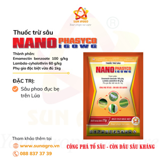 Nano Phasyco 160Wg - Chuyên Trừ Sâu Phao Đục Bẹ Trên Lúa - Gói 15G - Sunagro