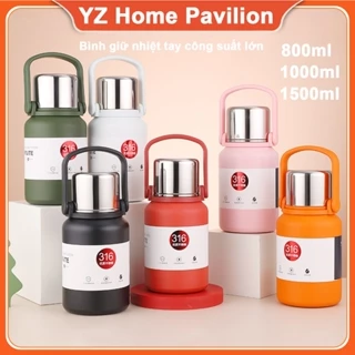 bình giữ nhiệt 1500ml có ống hút inox vacuum tumbler Bình Nước Giữ Nhiệt Bằng Thép Không Gỉ 316 Sức Chứa Lớn