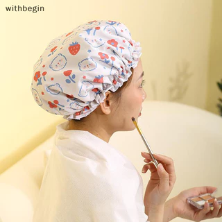 Wit Hoạt Hình Pring Mũ Tắm Hai Lớp Dày Chống Thấm Nước Và Dầu Hút Mũ Tắm Phụ Kiện Phòng Tắm Spa Salon Tóc n
