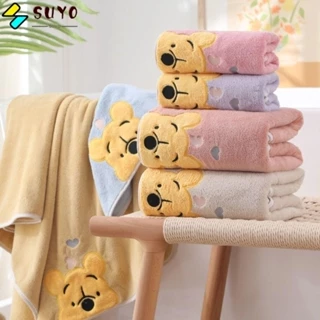 Khăn Nhung San Hô SUYO, Không Thu Nhỏ Khăn Tắm Sấy Nhanh Siêu Thấm Hút, Mềm Mại Dễ Thương Không Rơi Khăn Winnie the Pooh Nhà