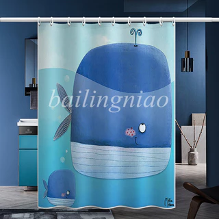 In Kỹ Thuật Số Polyester Chống Thấm Nước Chống Nấm Mốc Tắm Rèm Trẻ Em Quần Áo Cửa Hàng Lắp Phòng Vải Rèm Nhà Bếp Khói Phân Vùng Cửa Rèm Stud