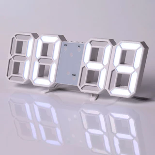 Sáng Tạo Thời Trang Đa Năng 3D Stereo Đồng Hồ led Đồng Hồ Báo Thức Hàn Quốc Điện Tử 3D Đồng Hồ Nhiệt Kế Phòng Khách Đồng Hồ Kỹ Thuật Số Treo Tường