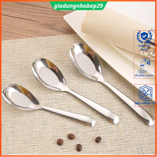 Thìa inox, muỗng ăn cơm Stainless Steel, đáy phẳng sáng bóng dày đẹp sang trọng