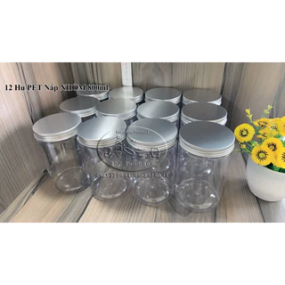 12 hủ nhựa 800ml PET Nắp Nhôm Vặn
