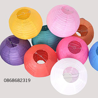 Đèn Lồng Trung Thu Giấy Lụa Đủ Màu Trang Trí Lễ Hội, Quán Cafe, Trà Chanh,... Dùng Được Ngoài Trời
