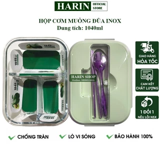Hộp Cơm Văn Phòng 1-2-3 - Hộp Thủy Tinh Chia Ngăn Chịu Nhiệt Dùng An toàn Trong Lò Vi Sóng 1000ml HARIN