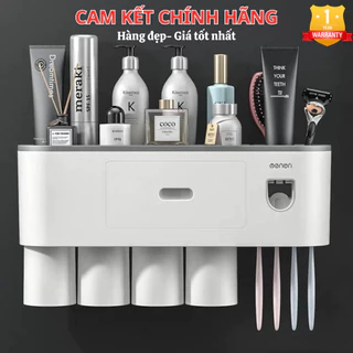 Bộ Nhả Kem Đánh Răng Tự Động OENON Chính Hãng, Kệ Để Đồ Phòng Tắm, Hộp Đựng Bàn Chải Đánh Răng Cao Cấp