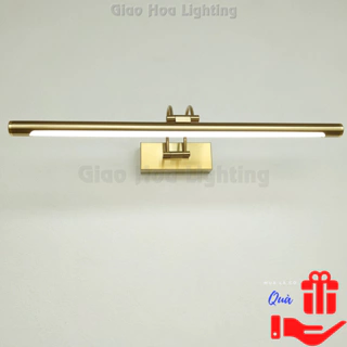 Đèn soi tranh Led 3 chế độ ánh sáng trang trí chiếu rọi hắt gương khổ cỡ lớn treo gắn tường GH7372/70CM mạ đồng hiện đại