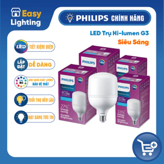 Bóng đèn LED trụ Hi-lumen G3 PHILIPS E27 - Độ sáng cao, tiết kiệm điện, chất lượng ánh sáng vượt trội - Hàng Chính Hãng