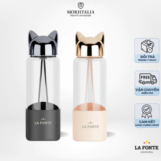 Bình đựng nước tai mèo LA FONTE 350ml, Thủy tinh Borosilicate chịu nhiệt độ cao - Chính hãng MORIITALIA 007429