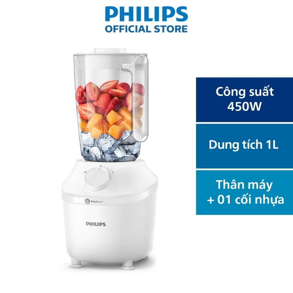 Máy Xay Sinh Tố Philips HR2041/00 Xay Mịn Sinh Tố Rau Củ Dung Tích Lớn 1.9L