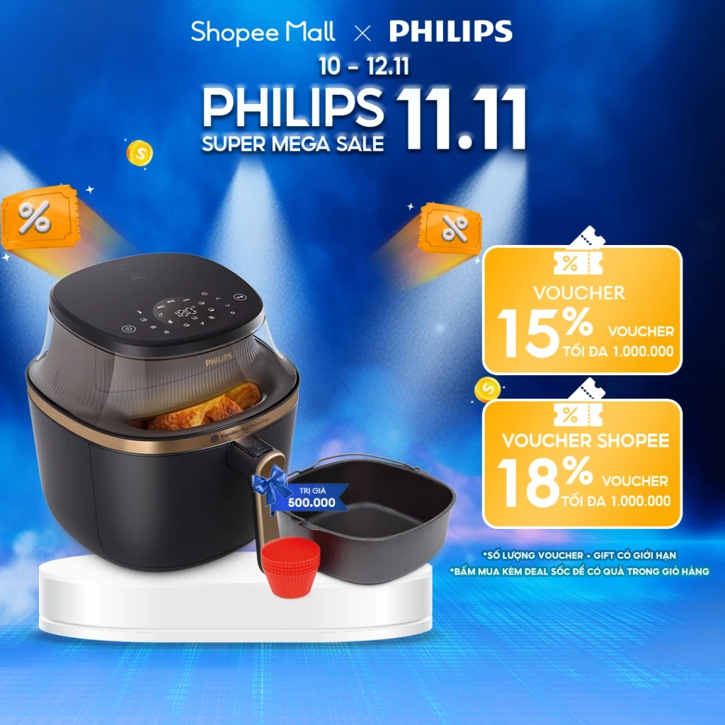 Nồi Chiên Không Dầu Philips NA322/00 4.2L Nấu Ăn Nhanh Chóng Giòn Tan Giảm Mỡ Thừa 40%