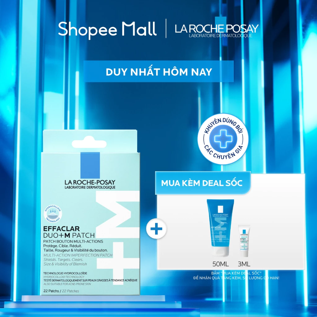 Miếng Dán Mụn La Roche-Posay Effaclar Duo+M Patch Giảm Mụn Siêu Tốc Sau 3 Giờ Không Thâm Da