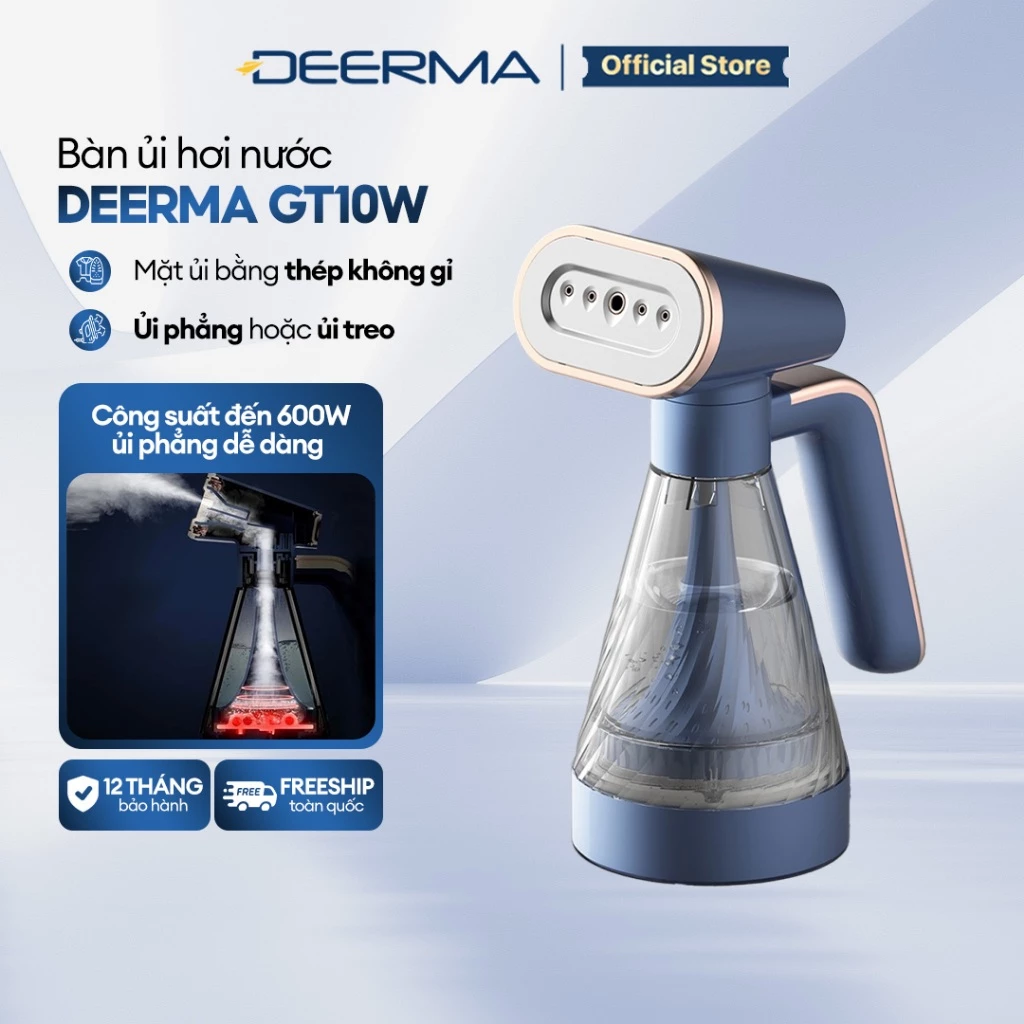 Bàn ủi Hơi Nước Cầm Tay Deerma GT10W 120ml - Ủi Phẳng Nhanh, Bảo Hành 12 Tháng