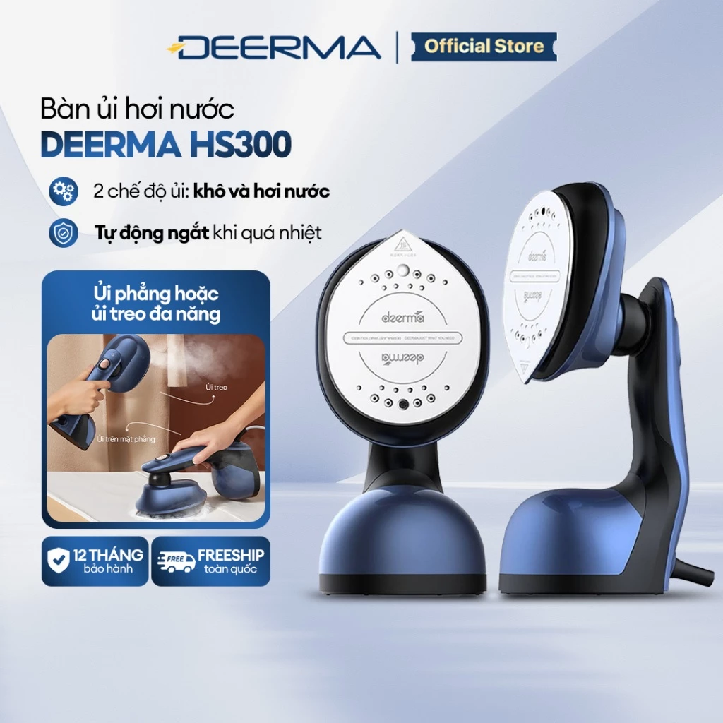 Bàn Ủi Hơi Nước Deerma HS300 2in1 - Ủi Khô & Hơi Nước, Gấp Gọn Tiện Lợi
