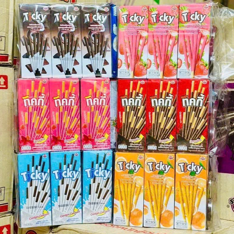 Bánh Que Ticky Thái Lan 13 Hộp Mix Vị - Giòn Tan, Béo Ngậy, Ăn Vặt Cả Nhà