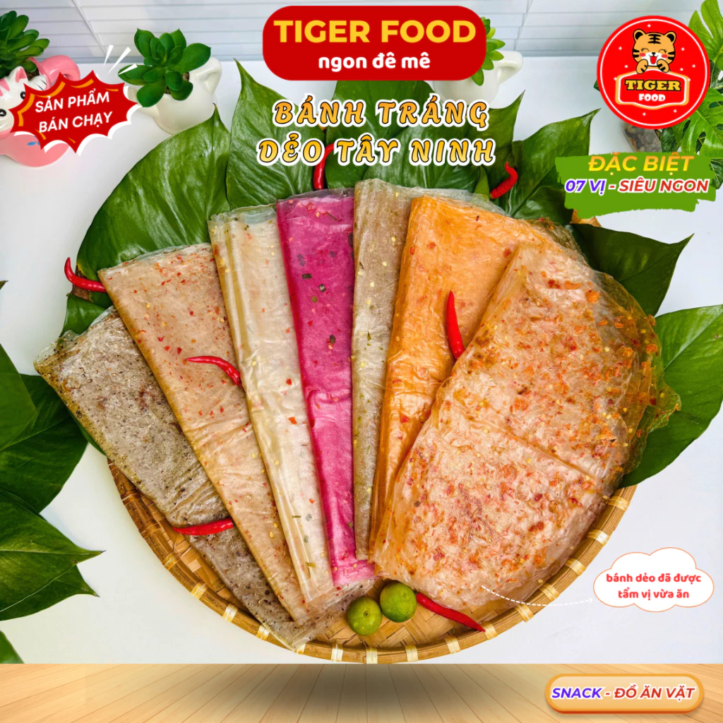 Bánh Tráng Dẻo Tôm Tây Ninh 500g - Bánh Tráng Phơi Sương Ăn Liền, 7 Vị Độc Quyền