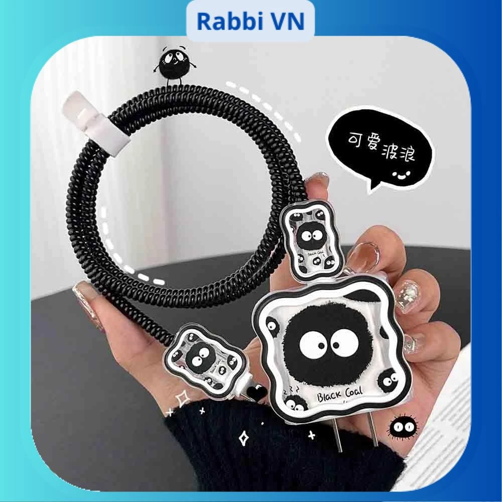 Bộ Bảo Vệ Củ Sạc & Đầu Cáp 18W/20W Hình Gấu Dâu Siêu Cute, Chống Rơi Xước