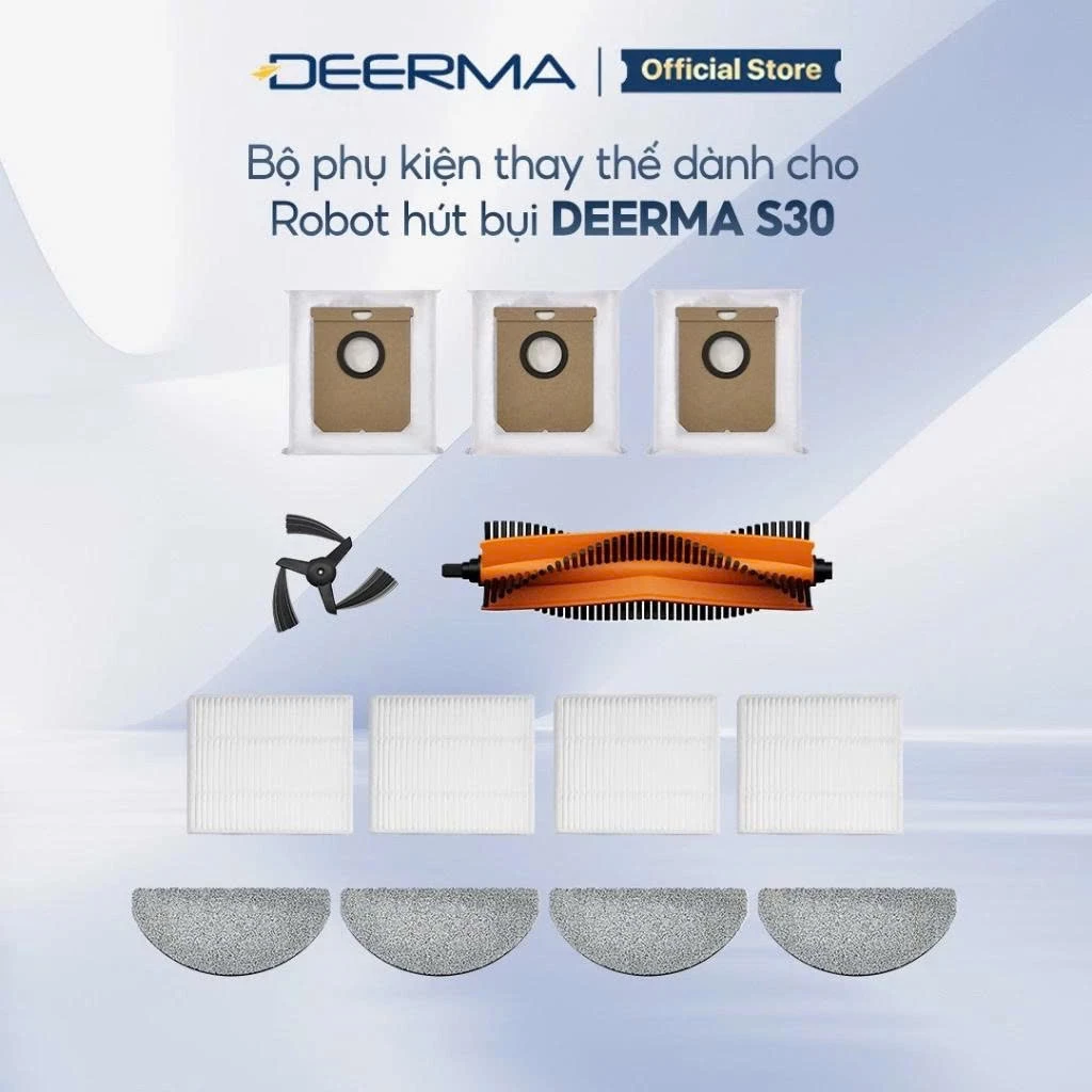 Bộ Phụ Kiện Thay Thế Chính Hãng Cho Robot Hút Bụi Lau Sàn Deerma S30