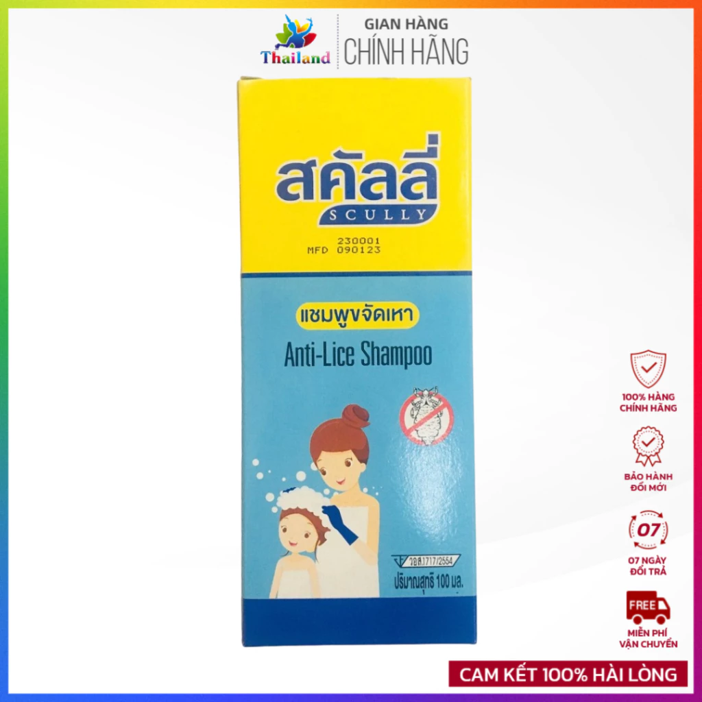 Dầu Gội Diệt Chấy Scully Thái Lan - Loại Bỏ Chấy & Trứng Sau 1 Lần Gội