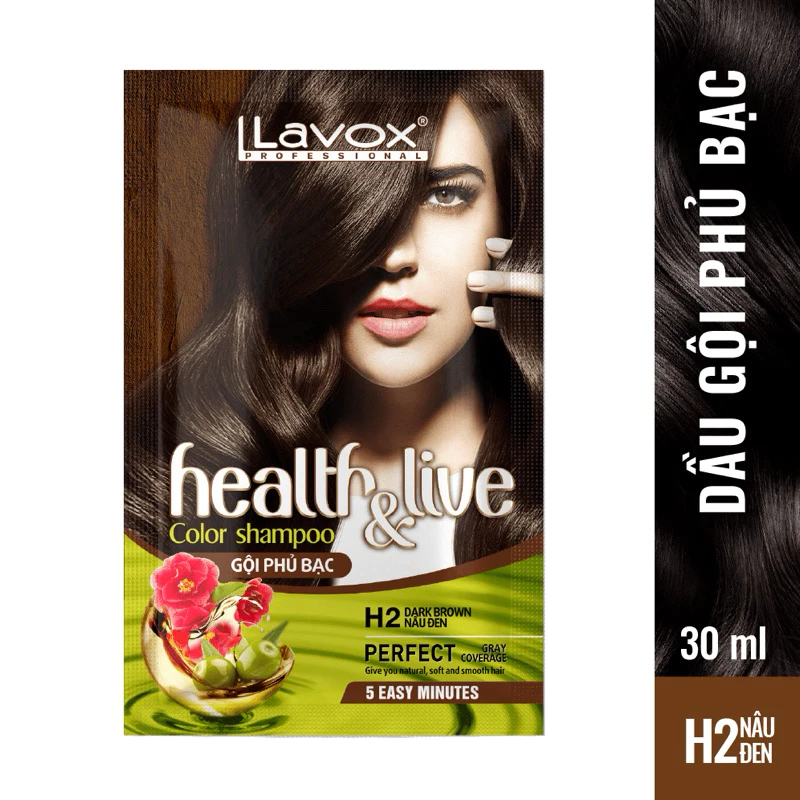 Dầu Gội Phủ Bạc Lavox 30ml - Phủ Bạc Tự Nhiên, Siêu Nhanh 5 Phút, Dưỡng Tóc Mượt