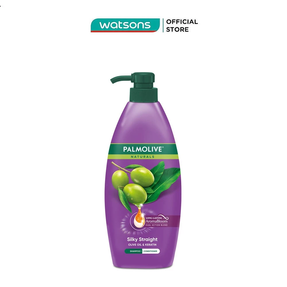 Dầu Gội Xả Palmolive Keratin & Dầu Ô Liu 600ml - Nuôi Dưỡng Tóc Suôn Thẳng Mềm Mượt
