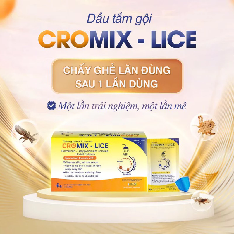 Dầu Tắm Gội Cromix-Lice 2in1 Đánh Bay Chấy Ghẻ Ngứa Ngáy Cho Cả Gia Đình