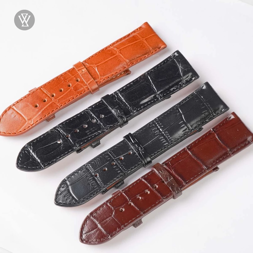 Dây Da Đồng Hồ Nam Cao Cấp WATCHSTORE - Size 18mm 20mm 22mm - Phụ Kiện Đầy Đủ