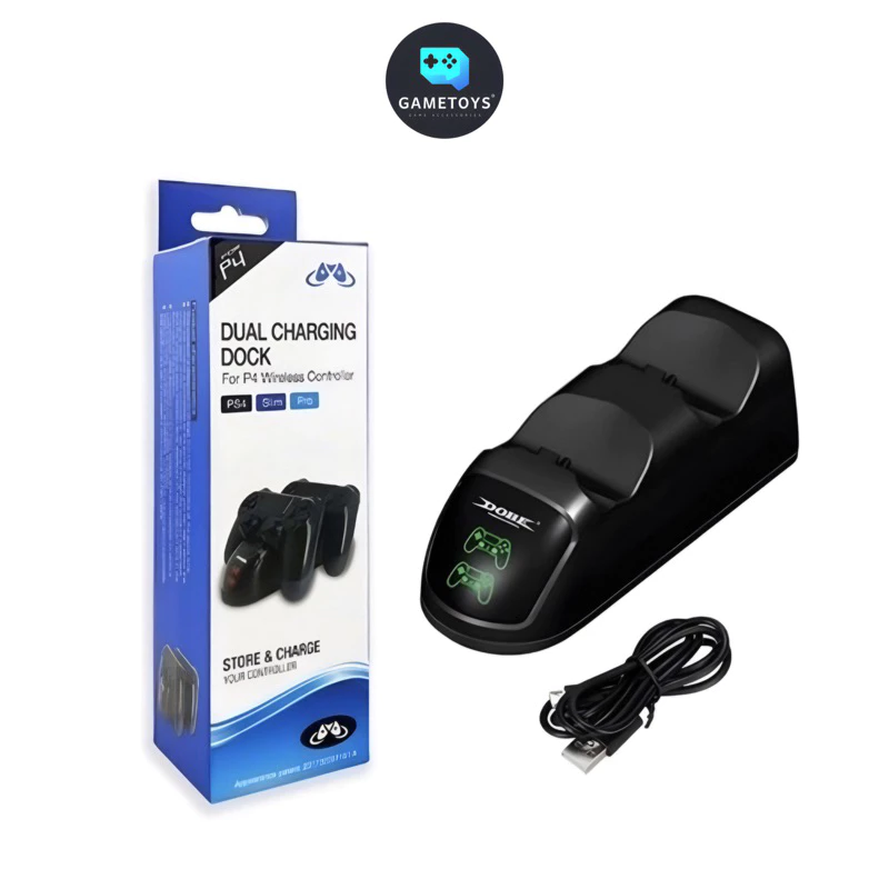 Dock Sạc DualShock 4 DOBE Có Đèn LED Báo Pin - Sạc Nhanh 2 Tay Cầm PS4