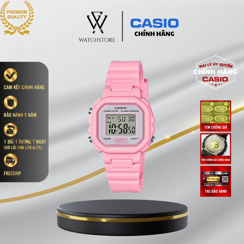 Đồng Hồ Casio LA-20WH Dây Hồng Unisex Chính Hãng - Trẻ Trung, Bền Bỉ