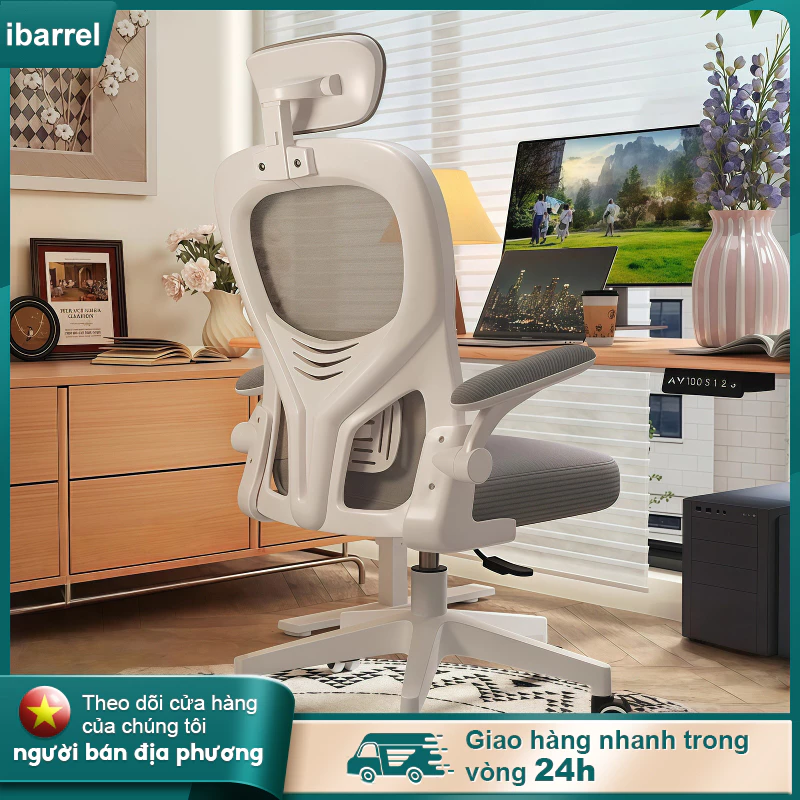 Ghế Công Thái Học Văn Phòng & Gaming IB - Thoáng Khí, Giảm Đau Lưng, Trượt Im Lặng