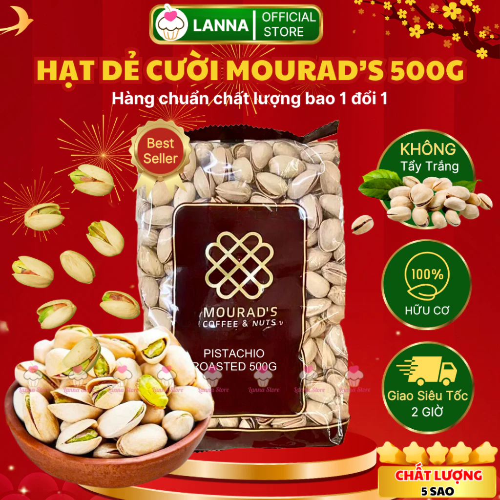 Hạt Dẻ Cười Úc Mourad's Loại 1 Nguyên Vị 500g - Không Tẩy Trắng, Hạt Căng Bóng