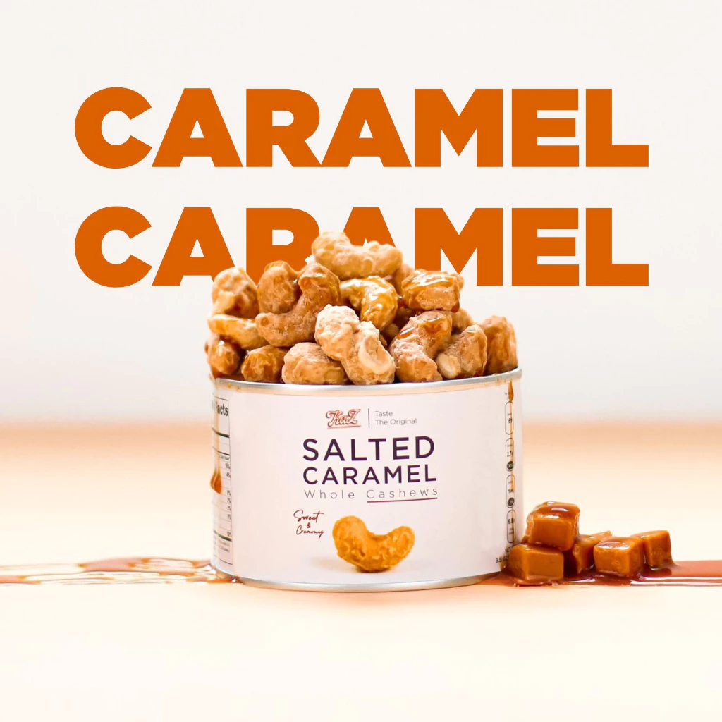 Hạt Điều Caramel Muối Kaz 100g/340g - Vị Ngọt Béo Giòn Tan, Nguyên Chất