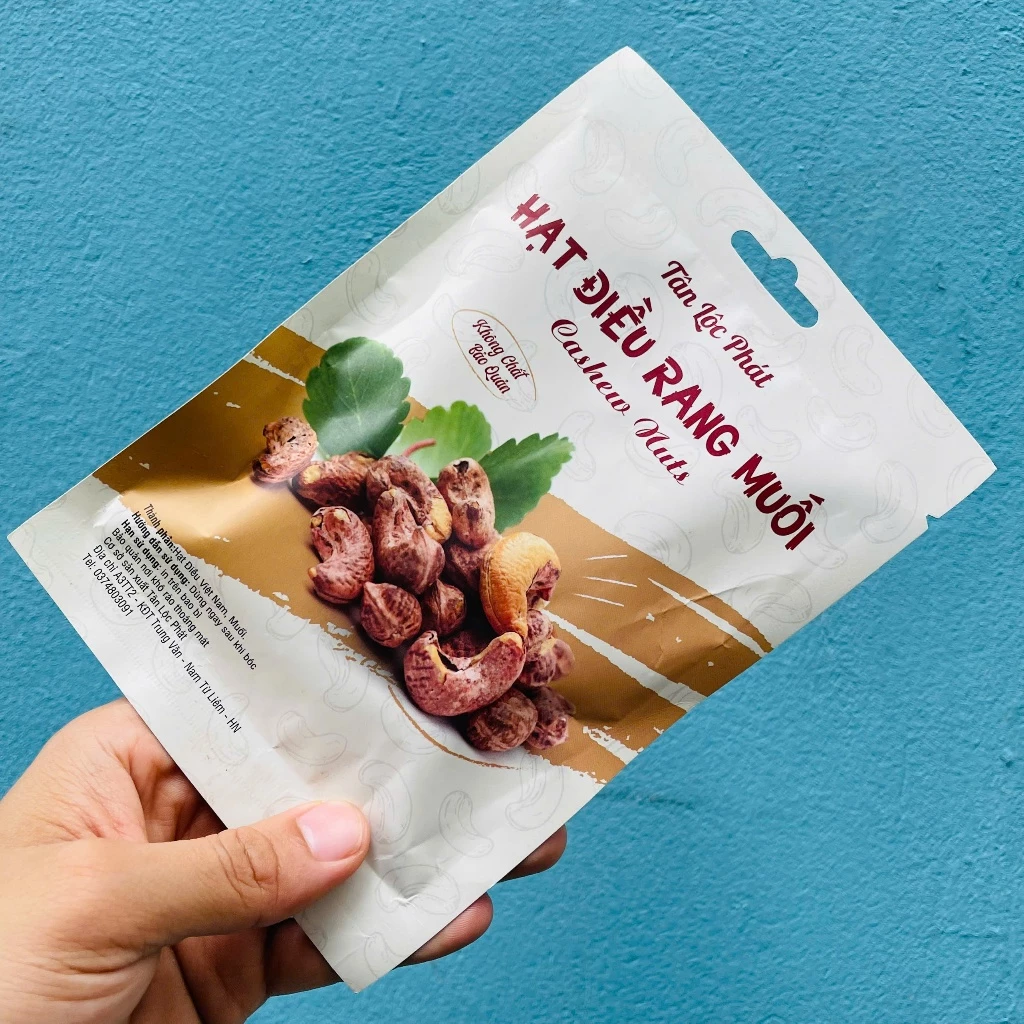 Hạt Điều Rang Muối Bình Phước Tân Lộc Phát 50g-80g Giòn Béo, Ăn Là Ghiền