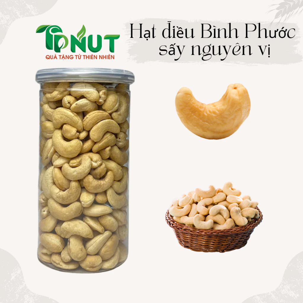 Hạt Điều Sấy Nguyên Vị Không Muối TPNut 500g/250g - Hàng Việt Nam Size A