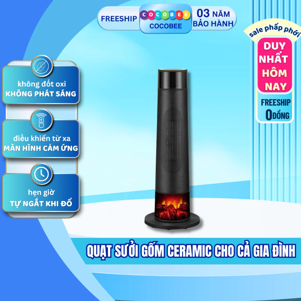 Máy Sưởi Gốm 2000W NF2326P - Sưởi Ấm Toàn Thân, An Toàn Cho Gia Đình