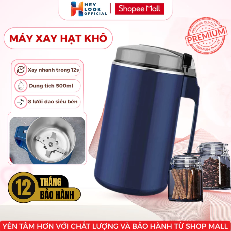 Máy Xay Thịt Đa Năng 300W Cối Thủy Tinh 2L, 4 Lưỡi Dao Sắc Xay Mọi Thứ Trong 8 Giây