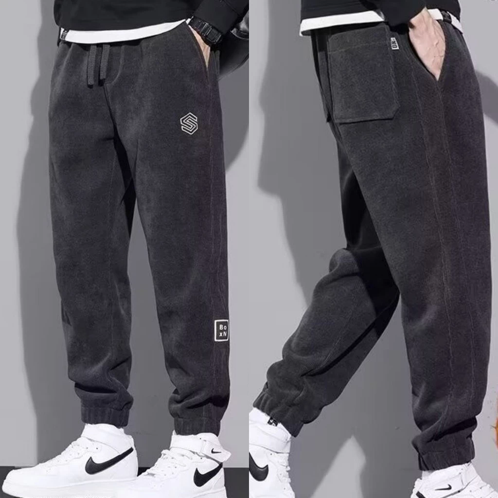 Quần Jogger Nam Lót Lông Cừu Ấm Áp Mùa Đông, Nhiều Túi, Size M-5XL