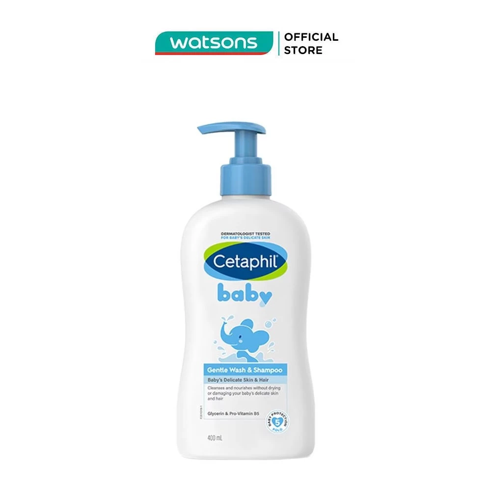 Sữa Tắm Gội 2in1 Cetaphil Baby Gentle 400ml - Dịu Nhẹ, Không Khô Da Cho Bé