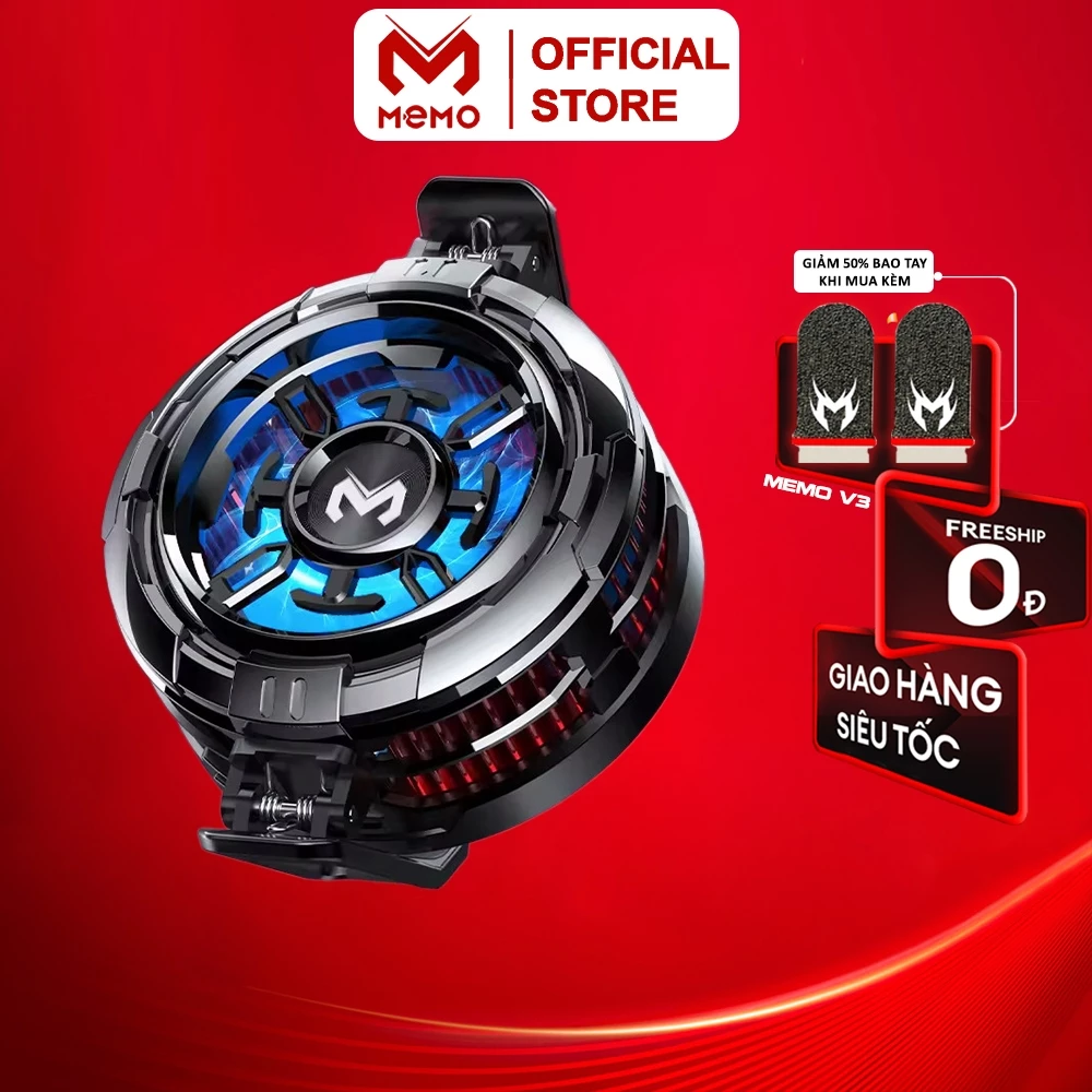 Quạt Tản Nhiệt Sò Lạnh MEMO CX08 - Đóng Đá, Tăng FPS Chơi Game Liên Quân, PUBG