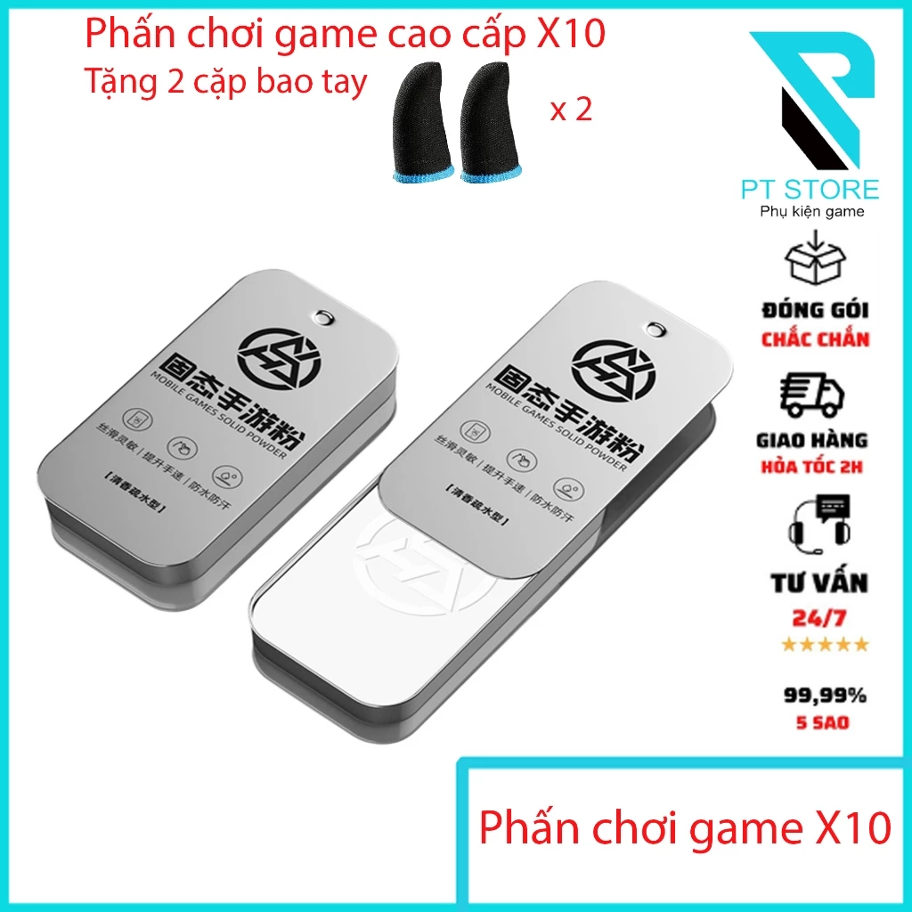 Phấn Gaming HD Design Chống Mồ Hôi Tay, Tăng Nhạy Cảm Ứng - Tặng Bao Tay