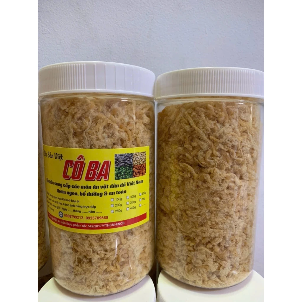 Chà Bông Heo Xù Giòn Tan 1kg - Nhà Làm Vừa Ăn, Hũ Đậy Kín Bảo Quản Dễ