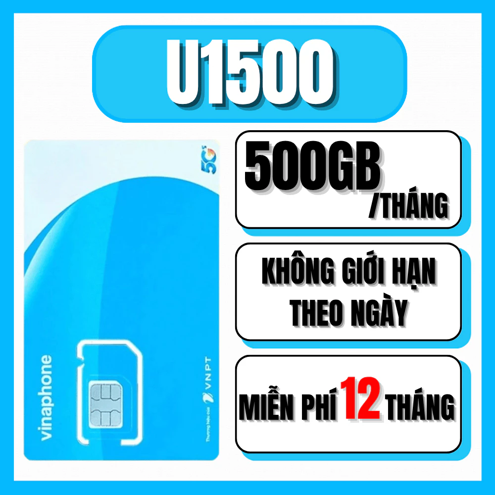 Sim Vinaphone 500GB/Tháng Trọn Gói 1 Năm - Full Data Tốc Cao, Không Lo Nạp Tiền